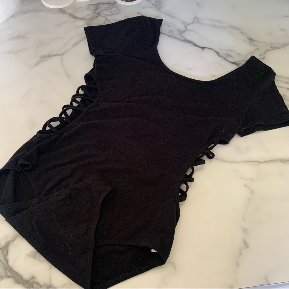 Black Short Sleeve Bodysuit